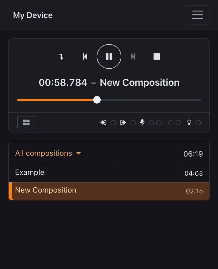 The Rocket Show web interface on a phone