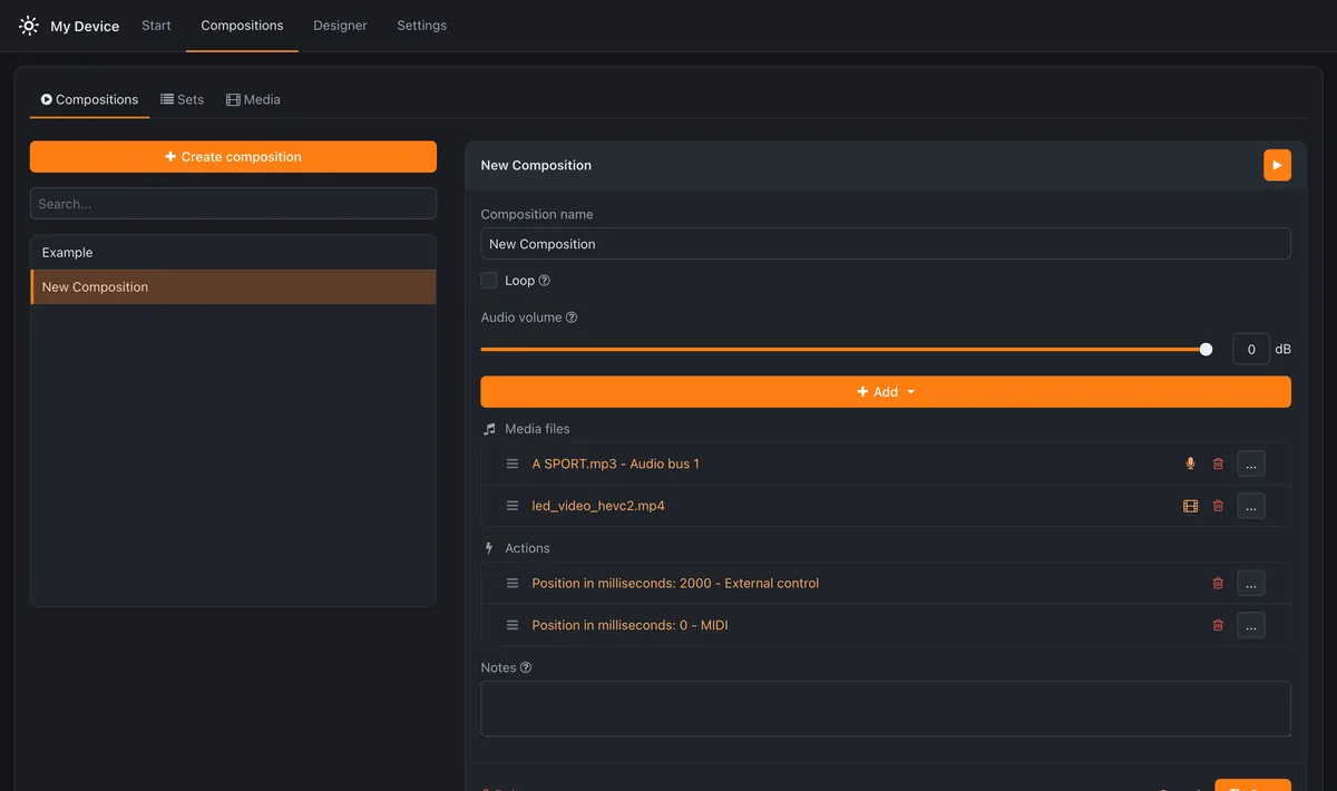 The composition editor